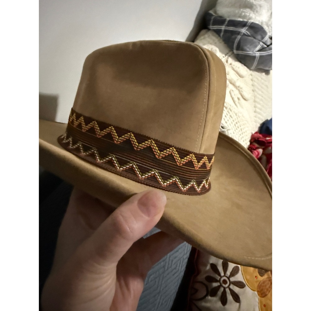 Vintage Rockmount Ranch Wear Tru-West Cowboy Hat Tan Union Made Large Western‎